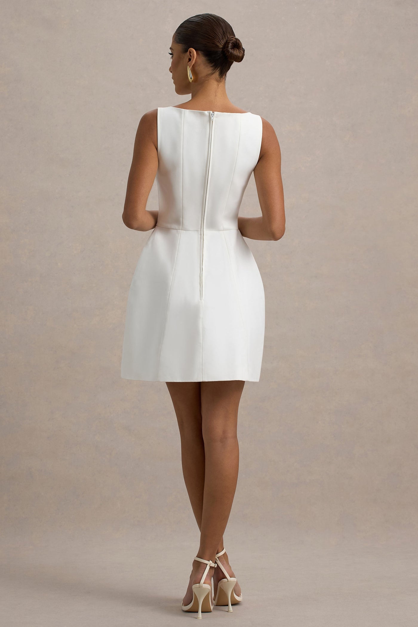 Marlowe & Co | White Tailored Sleeveless Mini Dress
