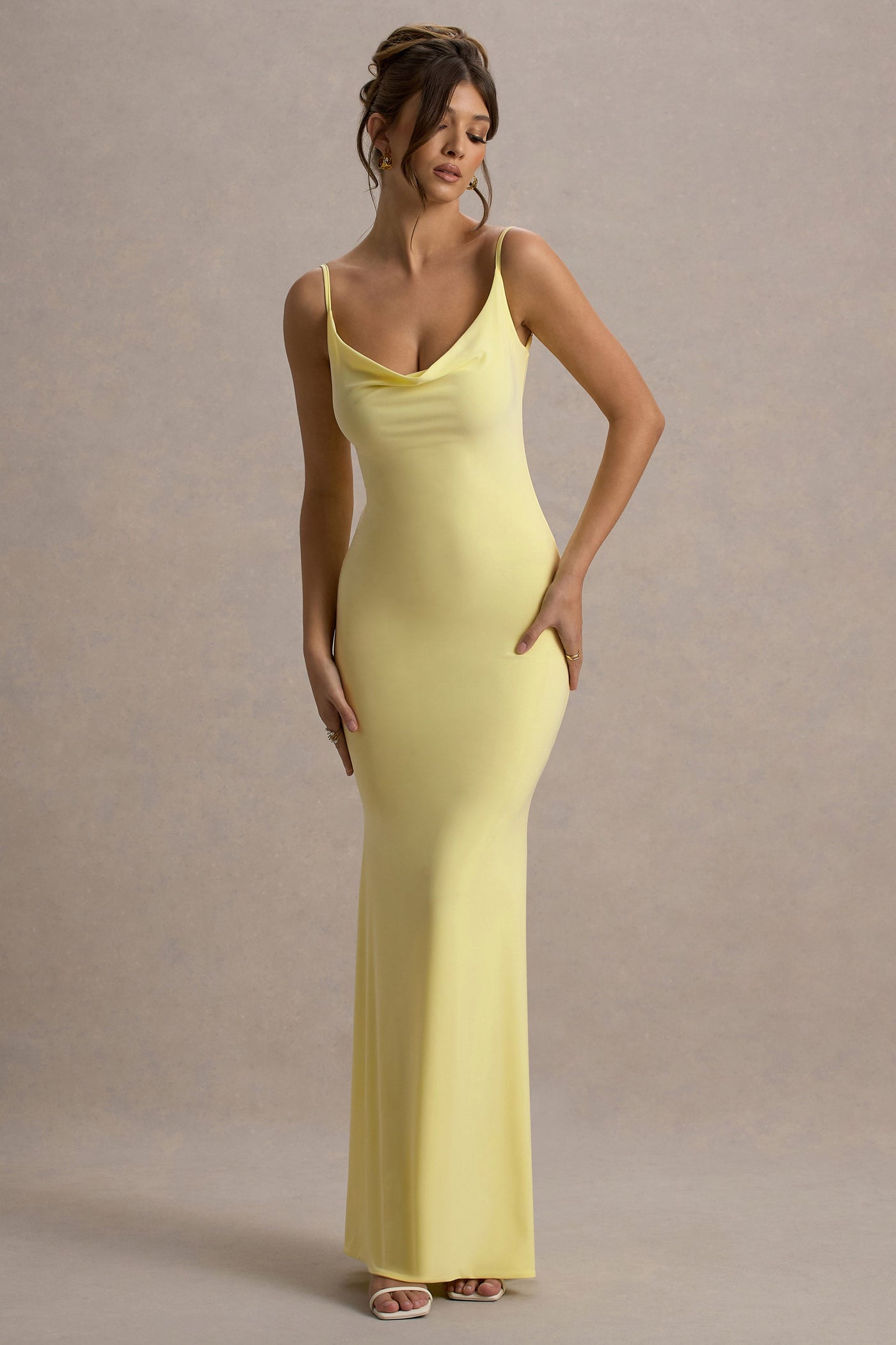 Marlowe & Co | Neck Backless Maxi Dress With Lace Insert