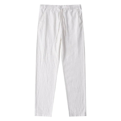 Cotton-Linen Straight-Leg Pants